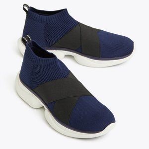 NEW Tory Burch Size 8 US Women's Tory Sport Bubble Sock Sneakers, Navy - NWB